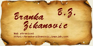 Branka Žikanović vizit kartica